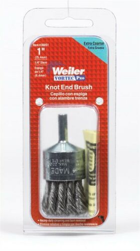 Weiler 36051 Extra Coarse Grade Carbon Steel Knot Wire End Brush 1 Dia In.