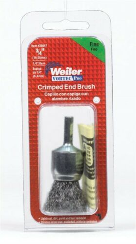 Weiler 36047 Carbon Steel 22000 Rpm Fine Crimped Wire Wheel Brush 3/4 In. Dia.